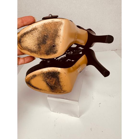 Gucci Bamboo Accent Leather Gladiator Calfskin Strappy Platform Sandals EU 37c - Picture 5 of 12